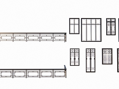 新中式窗花围栏护栏 石材