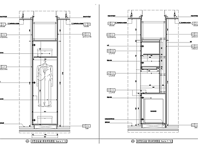 茶水柜立面及剖面 施工图 柜类 家具节点详图