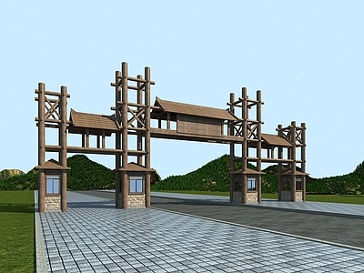 现代景区入口大门