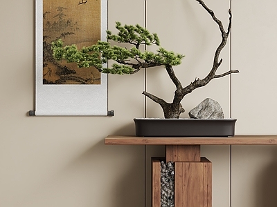 新中式松树盆景 装饰画