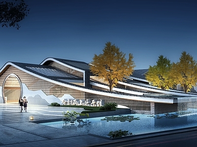 新中式展览馆建筑