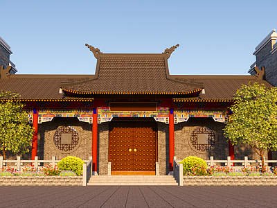 中式寺庙建筑