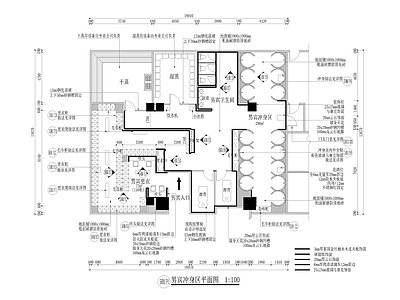 桑拿会所男宾区装修图 施工图