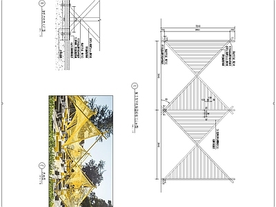 脚手架绑扎艺术装置节点详图 施工图 景观小品 结构节点图