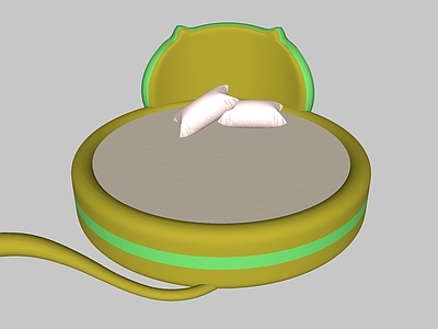 现代圆床  儿童充气猫猫床