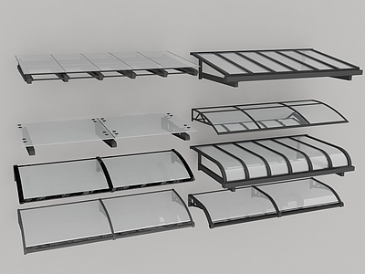 现代钢化玻璃雨棚 遮阳棚 遮