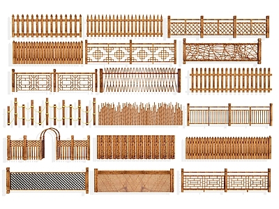 新中式围栏护栏 木材