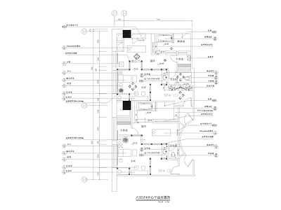 国际酒店SPA中心室内 施工图