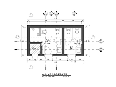 现代公共卫生间室内 施工图