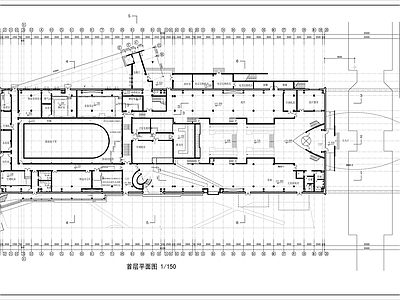 某游泳馆建筑平面图 游泳馆建筑