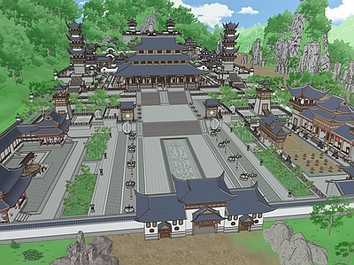 中式寺庙建筑