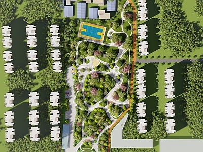 现代小区景观 住宅