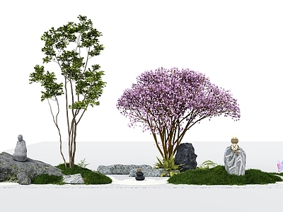 现代庭院小品 植物组团造景 假山石头 植物堆 蕨类植物 花境 花坛 户外