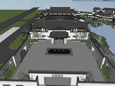 新中式展览馆建筑