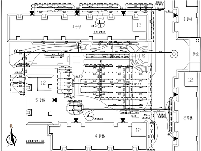 小区绿化喷灌平面图 施工图 园林景观给排水 给排水图