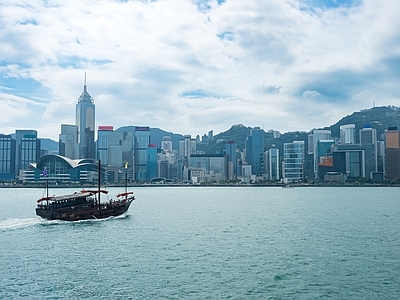 都市风光城市高楼海港