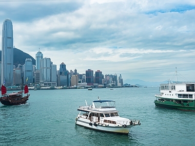 都市风光城市高楼海湾