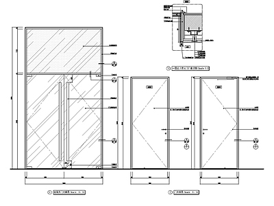 玻璃门及防火门节点 施工图 通用节点