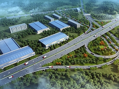 现代道路 立交桥 匝道 高速公路 立体交通桥梁