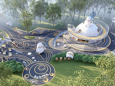 现代黑金星球儿童活动区