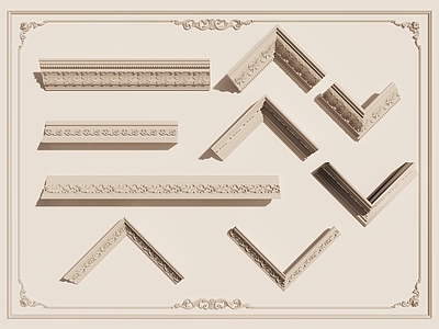 简欧石膏线 雕花角线 装饰线条 石膏构件 顶角线 檐线 雕花线条