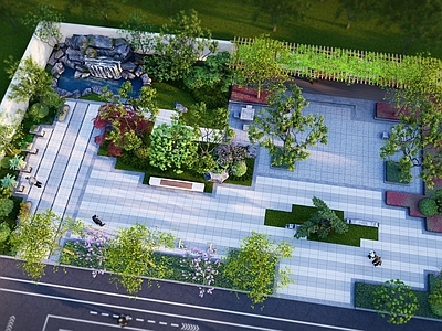现代庭院 养老院 屋顶花园 别墅花园景观