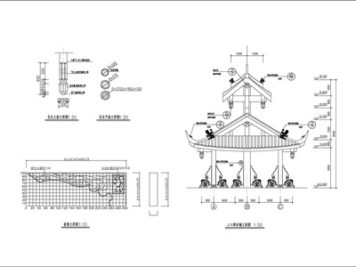 牌坊建筑 施工图