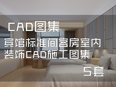 5套酒店标准间客房室内 施工图 客房