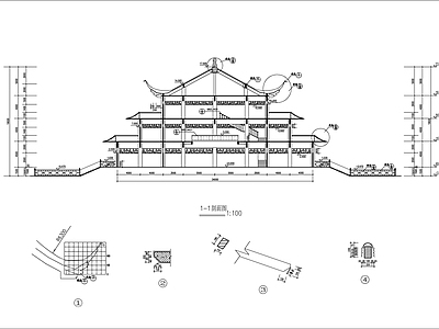 三层古建建筑 施工图