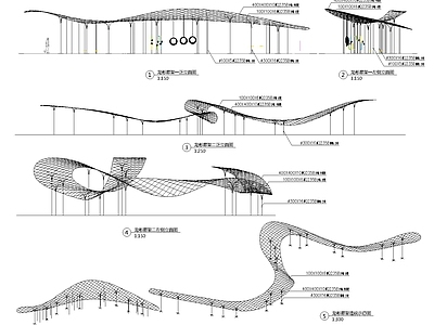 龙形廊架 施工图