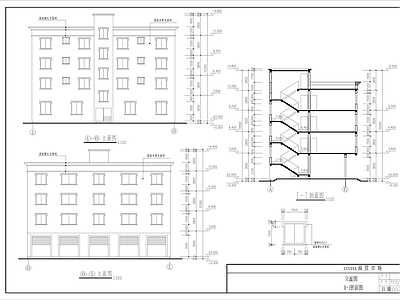 四层商贸市场建筑 施工图