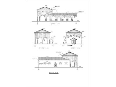 二层西班牙风格售楼处局部建筑 施工图