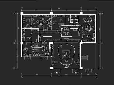 300㎡家具产品展厅平面