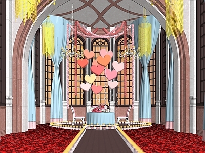 现代西餐厅 烛光晚餐 订婚婚礼场景