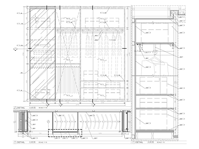 现代衣柜大样 施工图 柜类 家具节点详图