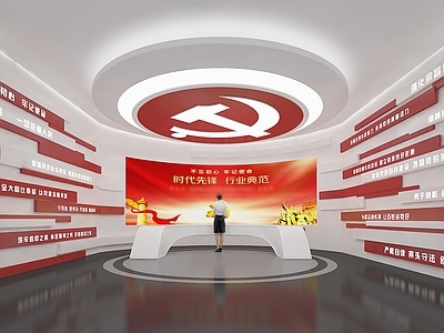 现代党建展厅 互动触控屏 LED拼接屏