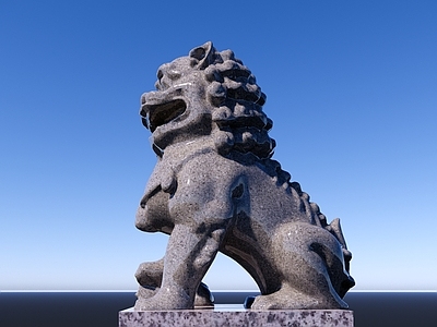 石狮拴马柱