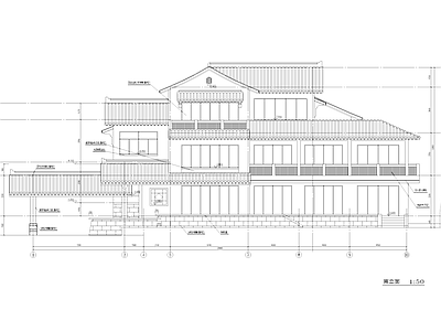 中式太湖培训中心酒店客房建筑 施工图