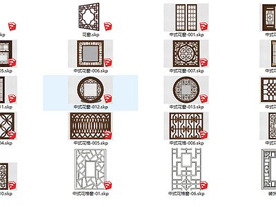 古建建筑构件中式窗格窗花花窗花格装饰格