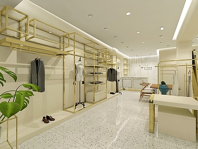 服装定制店 施工图 效果图