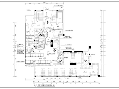 1400㎡汤泉 水疗 洗浴 SPA空间室内 施工图