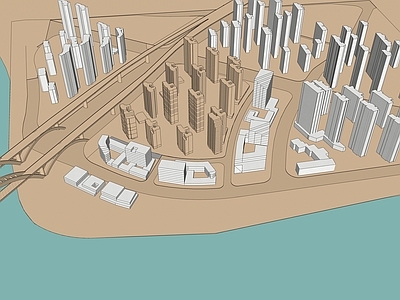 滨河大桥居住区规划木色手工