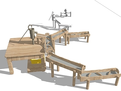 儿童游乐设施 无动力 玩水 木质 压水设施