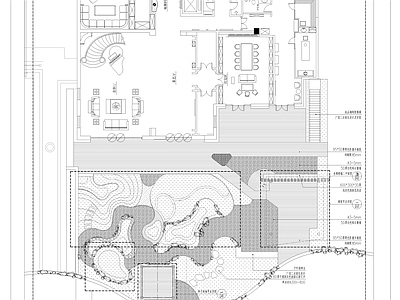 现代庭院景观水景 施工图