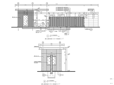现代小区入口大门 岗亭 施工图