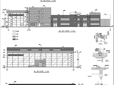 4S店车间新建工程建筑 施工图 展销厅