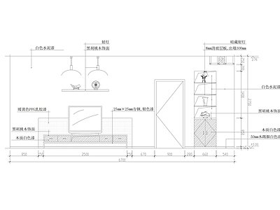 多种客厅电视背景造型墙详图 施工图