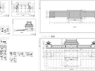 普驼寺建筑 施工图 古建