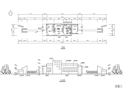 门卫设计建筑 施工图
