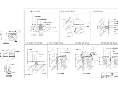 各类墙面及天花板伸缩缝节点 施工图 墙面通用节点